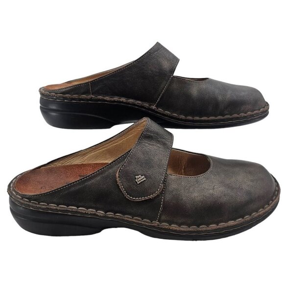 Finn Comfort Womens 42 Bronze Stanford Leather Mary‎ Jane Slip On Clogs - Picture 1 of 12